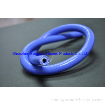 Blue Silicone Braided Tube With Steel 